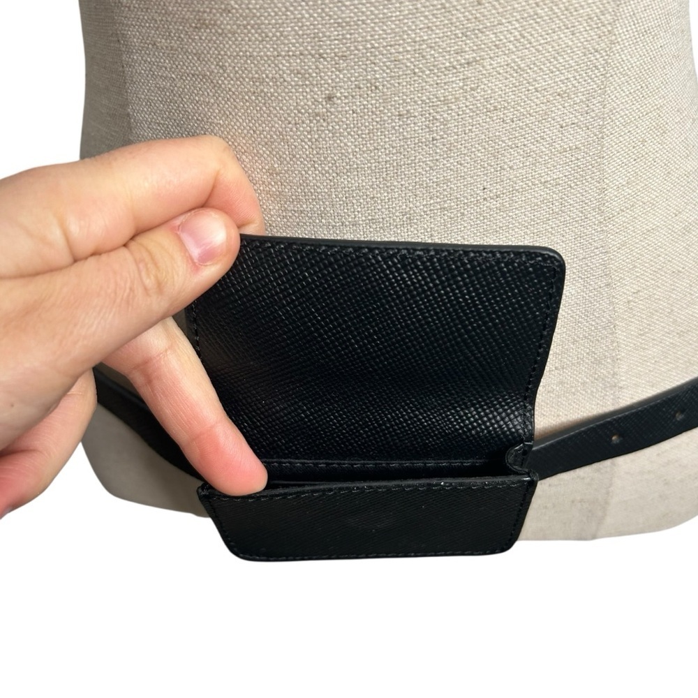 Club Monaco Black 100% Cow Leather Purse Belt Women’s Size Medium - Picture 7 of 12